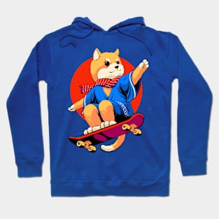 shiba inu skateboard Hoodie